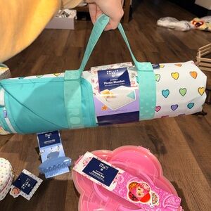 Roller Rabbit Multicolor Heart Picnic Blanket